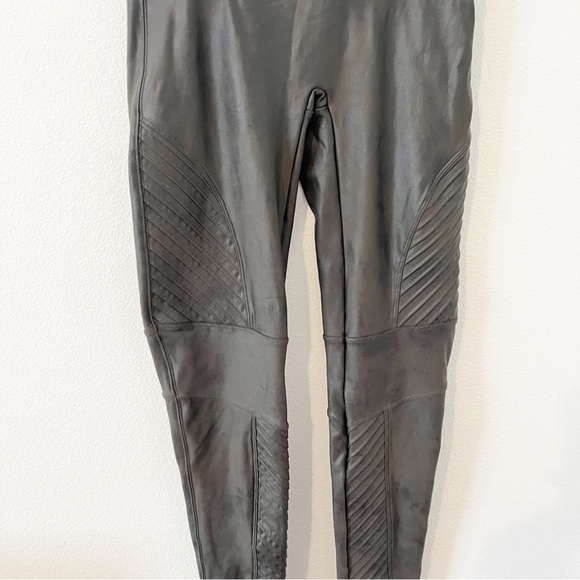 SPANX Moto High Waisted Leggings Pants Gunmetal Gray XL - Picture 2 of 6
